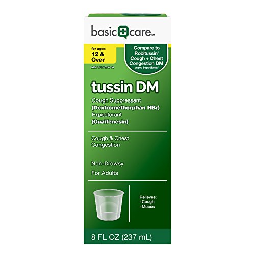 Amazon Basic Care Tussin DM, Cough Suppressant & Expectorant, 8 Fluid Ounces (S0050AN)