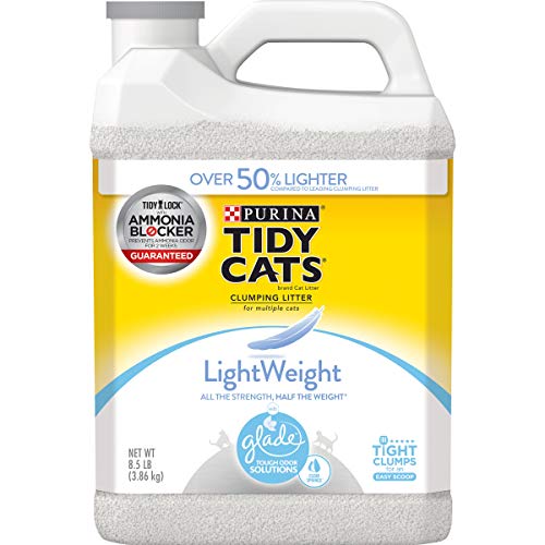 Purina Tidy Cats Light Weight, Low Dust, Clumping Cat Litter, LightWeight Glade Clear Springs Multi Cat Litter - (2) 8.5 lb. Jugs