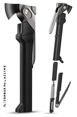 COMBAR Pro - Elite Adventurer Tool by ACLIM8. Hammer, Axe, and Spade Built Into the Body, with an Additional Knife and Saw and a Magazine.