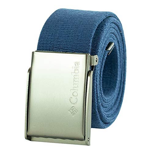 Columbia Men's Military Web Belt - Casual for Jeans Pants Adjustable One sizee Cotton Metal Plaque Buckle,navy, 1size