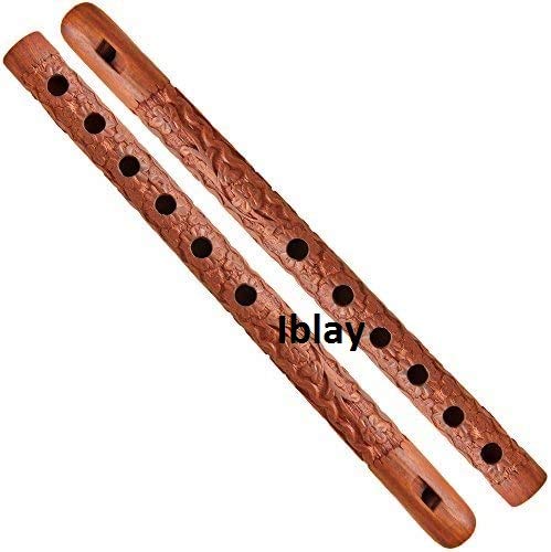 Indian Glance Traditional Wooden Flute Great Sound Woodwind Musical Instrument - Gift Flute for Kids (Set of 2)