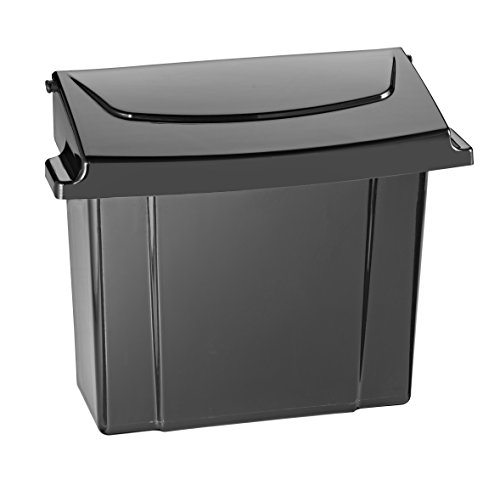 Alpine Sanitary Napkins Receptacle 5 x 9 x 12 in - Hygiene Products, Tampon & Waste Disposal Container - Durable ABS Plastic - Seals Tightly & Traps Odors -Easy Installation Hardware Included (Black)