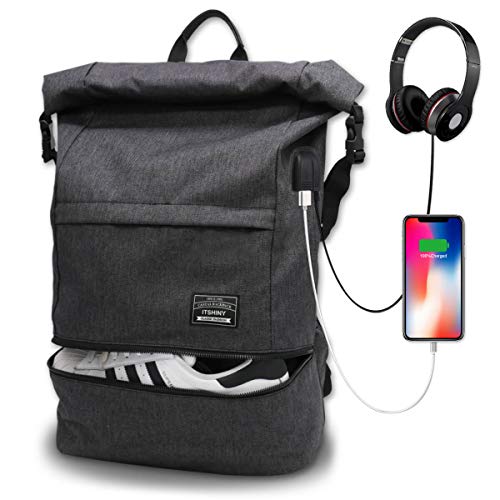 Waterproof Laptop Travel Backpack, Large College High School Backpacks, Anti Theft Carry on Backpack with USB Charging Port for Teenagers, Men and Women, Fits 15.6 Inches Laptop