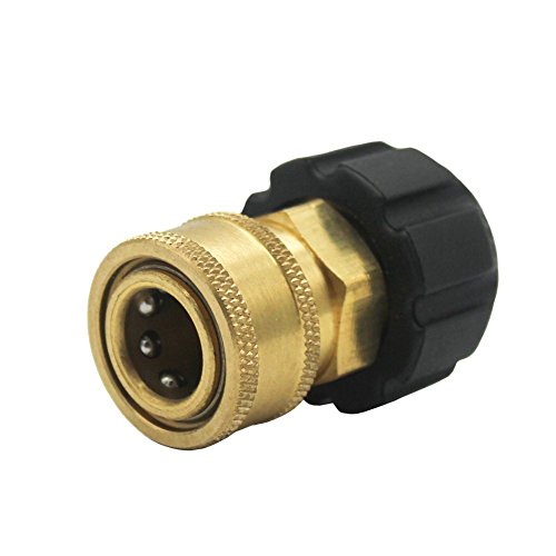 Twinkle Star 3/8' Quick Connect NPT to M22 14mm Metric Fitting for High Pressure Washer Gun and Hose, TWIS285