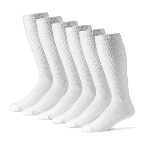 Diabetic Over The Calf Socks for Men - 12 Pack - White - Size 10-13