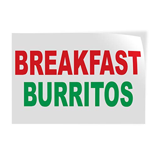 Decal Stickers Multiple Sizes Breakfast Burritos Red Green Bar Restaurant Food Industrial Vinyl Safety Sign Label Lifestyle 24x18Inches