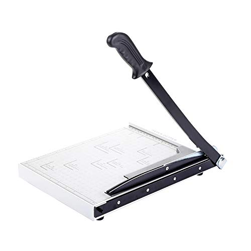 Paper Cutter Guillotine, Paper Cutter and Trimmer with Dual Paper Guide Bars, Heavy Duty Metal Base Trimmer for Home, Office, 12 Sheets Capacity, A4 Size, 12 Inch Cut Length