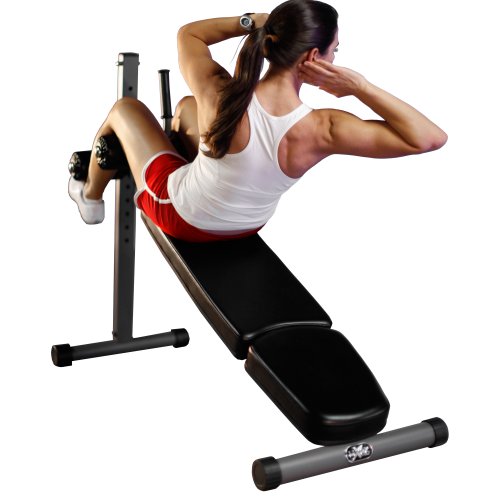 XMark Adjustable Decline Ab Workout Bench for Sit Up, Crunches, Abdominal Muscles Exercise, 12-Position XM-7608
