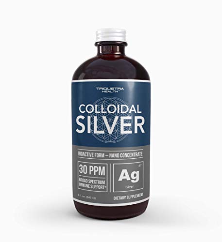 Bioactive Colloidal Silver - 8 oz, Glass Bottle, Vegan | Safe Doses with Highest Effectiveness | Nano Ions, 30 PPM | Immune Support (48 Servings)