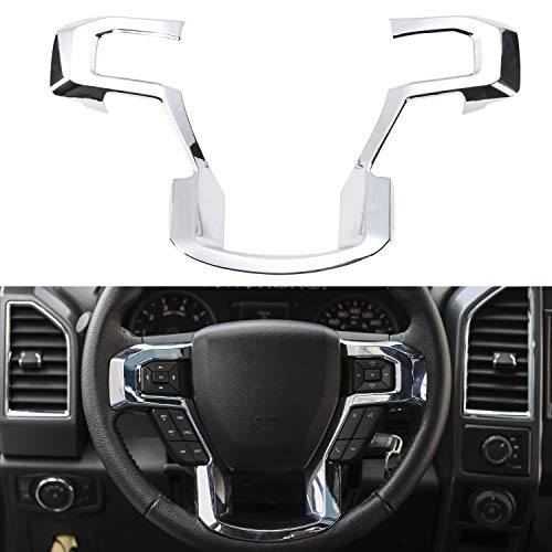 Voodonala Chrome Steering Wheel Decorative Trim Car Steering Wheel Cover for 2015 2016 2017 Ford F150 F250 F350 Super Duty