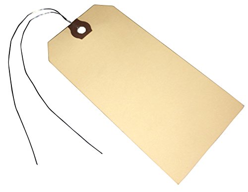Amram Shipping Tags Wired 4 3/4 Inch X 2 3/8 Inch 100 Tags Manila with Reinforced Eyelet