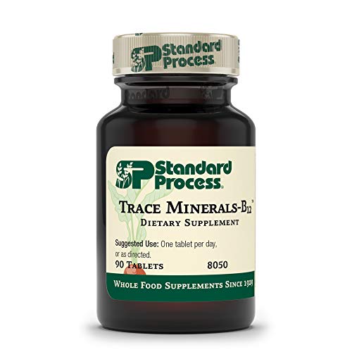 Standard Process Trace Minerals-B12 - Whole Food Spleen, Bone Health, Immune Support, Metabolism and Thyroid Support with Manganese, Kelp, Iodine, Copper, Vitamin B12, Zinc, and Iron - 90 Tablets