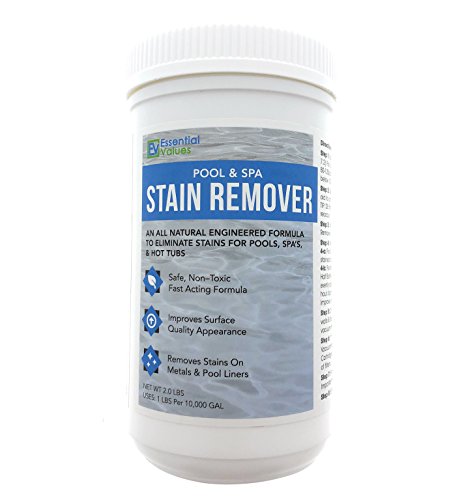 Essential Values Swimming Pool & Spa Stain Remover (2 LBS) - Natural & Safe, Works Best for Vinyl Liners, Fiberglass, Metals – Removes Rust & Other Tough Stains Without The Use of Harsh Chemicals