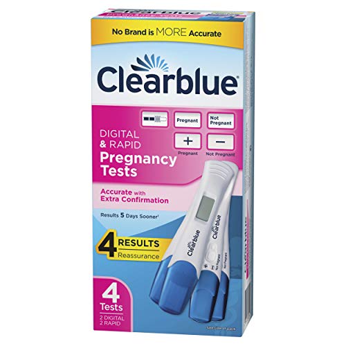 Clearblue Pregnancy Test Combo Pack, 4ct - Digital with Smart Countdown & Rapid Detection - Value Pack, White