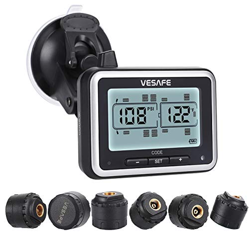 Vesafe TPMS, Wireless Tire Pressure Monitoring System for RV, Trailer, Coach, Motor Home, Fifth Wheel, with 6 Anti-Theft sensors