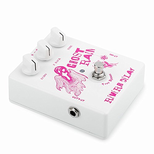 Caline Guitar Delay Reverb Effects Pedal True Bypass with Aluminum Alloy Housing Ghost Rain White CP-41