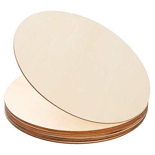 Caydo 10 Pieces 12 Inch Wooden Circles Door Hanger, Unfinished Round Wood Slices for Pyrography, Painting and Wedding Decorations