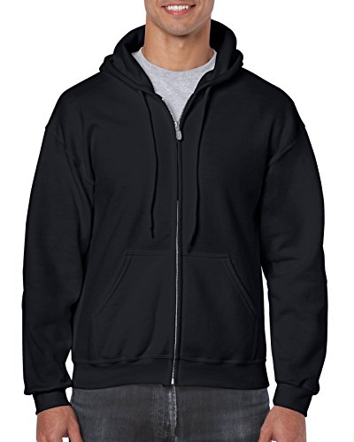 Gildan Men's Fleece Zip Hooded Sweatshirt Black Medium