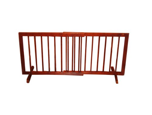 Cardinal Gates Step Over Gate, Walnut - Freestanding Pet Gate, Perfect as a Puppy Gate. Designed for Small to Medium Sized Breeds.