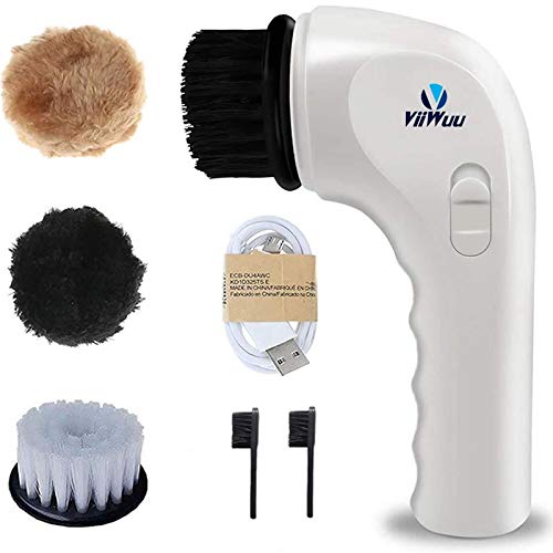Viiwuu Electric Shoe Polisher, Upgrade Shine Kit Polisher Machine Electric Shoe Shine Tools Brush Shoe Shiner Dust Cleaner Portable Wireless Leather Care Kit for Shoes, Bags, Sofa