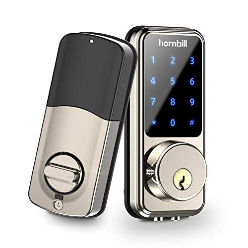[2020 Newest] Smart Lock Keyless Entry Deadbolt Door Locks, Digital Electronic Bluetooth Deadbolt Door Lock with Keypad, Smart Locks Front Door Work with APP, Code and eKey Auto Lock for Homes Hotels