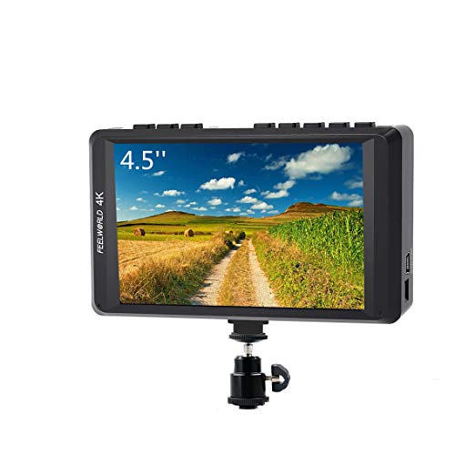 FEELWORLD FW450 4.5 Inch DSLR On Camera Field Monitor 4K HDMI Input Output Small HD Focus 1280x800 Ultra Lightweight Video Assist