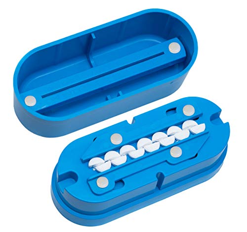 Multiple Pill Splitter. Original Patented Design, with Accurate Pill Alignment, Sturdy Cutting Blade and Blade Guard, for Splitting and Quartering Round or Oblong Pills.US Patent No. 9,827,165.