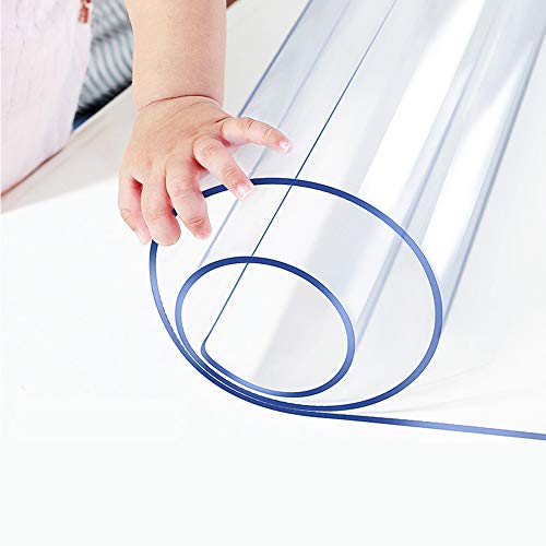 Clear Table Protector Plastic Table Cloths PVC Night Stand Table Cover Mat Office Desk Mat Shelf Surface Protection Crystal Children Painting Cover Pad Transprent 1.5mm Rectangular 12x24 inch 2 PCS