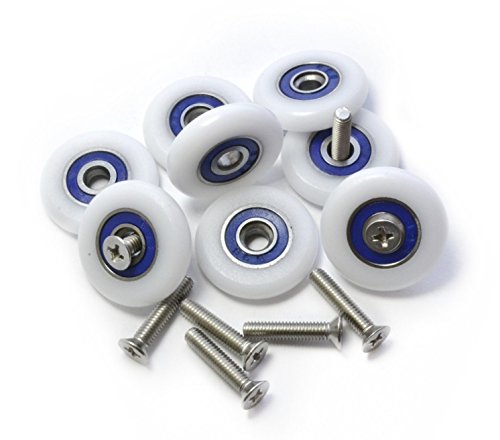 Shower Door Rollers Enlosure Runners Cubicle Wheels 26mm Sliding Door Pulleys Shower Door Guides Set Type A 8 pcs