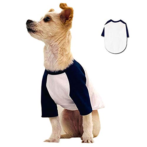 Lucky Petter Pet Clothes for Dog Cat Puppy Raglan T-Shirts Durable and Elastic Pet Apparel Outfits (Medium, Navy)