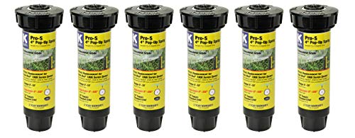 K-Rain Pro-S 4' Professional Pop-Up Sprays- 6Pack w. 15' Adjustable Pattern Nozzles(0°-360°)