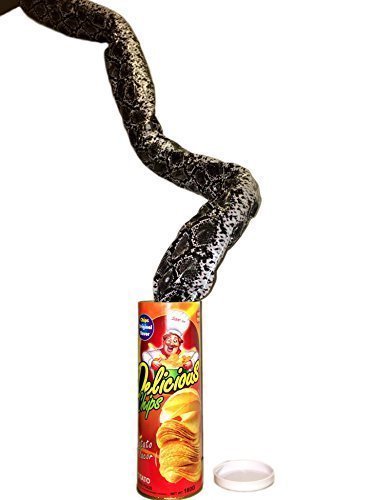 B&E LIFE The Potato Chip Snake Can Jump Spring Snake Toy Gift April Fool Day Halloween Party Decoration Jokes in A Can Gag Gift Prank Large Size (Potato Chip Style)
