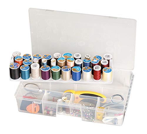 ArtBin Lutions Sewing Supply System with Lift-Out Thread Spool Tray [1] Plastic Storage Case Clear