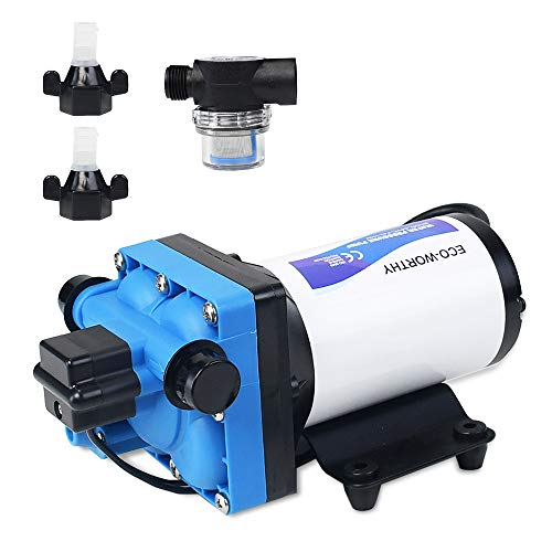 DC HOUSE 42-Series Industrial Water Pressure Pump, 110V 3.0GPM 55PSI Water Diaphragm Pump w/Power Plug for Faucet Shower Agricultural Irrigation