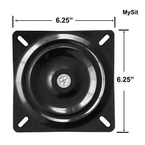 MySit 6.25' Bar Stool Swivel Plate Replacement, Square Swivel Mechanism for Recliner Chair or Furniture - Ball Bearing Swivel Boat Seat (SwivelPlate_6.25)
