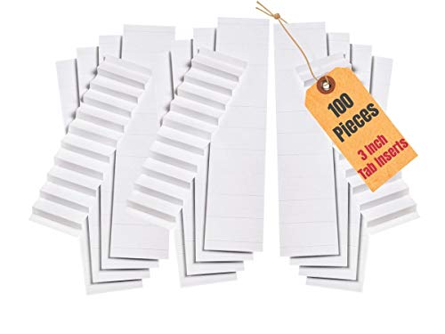 1InTheOffice Hanging Folder Tab Inserts, 3-1/2', 100/Pack (3')