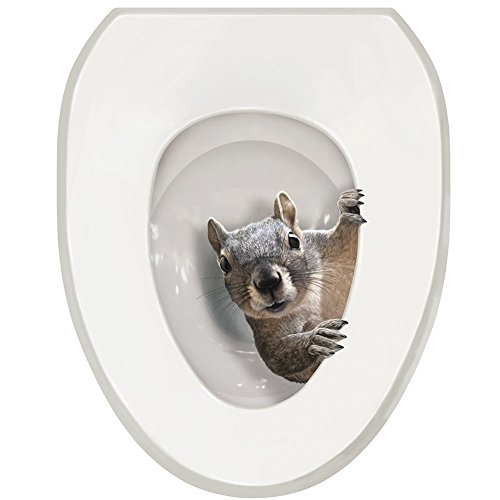 WHAT ON EARTH Exclusive It's a Squirrel! Toilet Seat Lid Tattoo Cover - Oval