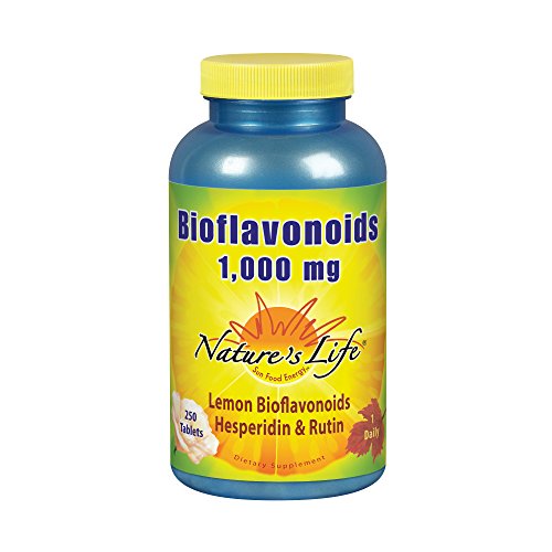 Nature’s Life® Bioflavonoids 1000mg | Lemon Bioflavonoid Complex, Hesperidin & Rutin | Antioxidant for Healthy Capillaries & Vit C Absorption | 250 Ct