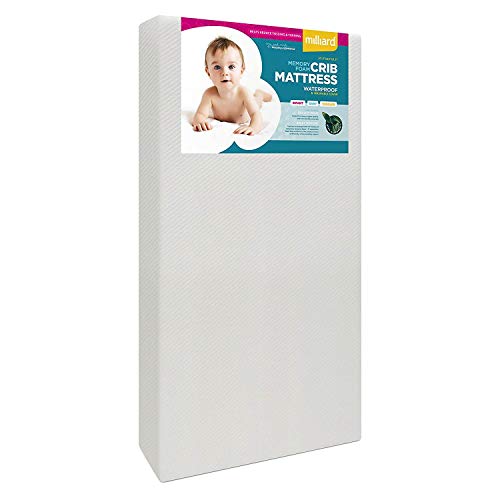 Milliard Premium Memory Foam Hypoallergenic Infant Crib Mattress and Toddler Bed Mattress with Waterproof Bamboo Cover, Flip Dual Stage System - 27.5 inches x 52 inches x 5.5 inches
