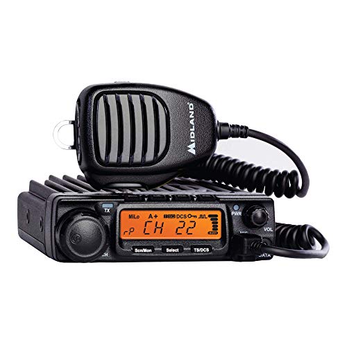 Midland 40 Watt GMRS MicroMobile Two-Way Radio - Long Range Walkie Talkie, 8 Repeater Channels, 142 Privacy Codes