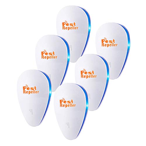 Ultrasonic Pest Repeller 6 Pack, 2020 Upgrade Plug in Pest Control,Best Indoor Repellent for Children and Pets Safe, Electronic Pest Control, Mosquito, Mouse, Cockroaches,Rats,Bug, Spider, Ant