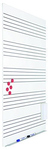 Rocada Visualline Skin Magnetic Dry Erase Board with Music Staff Lines, 39.5 x 59 Inches, White (6421RM)