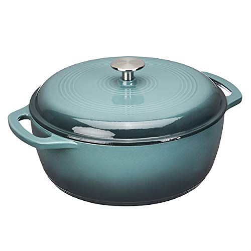 AmazonBasics Enameled Cast Iron Dutch Oven - 6-Quart, Grey