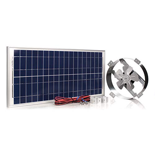 Amtrak Solar Powerful 50-Watt Galvanized Steel New Upgraded 14' Fan Housing, Solar Attic Fan Quietly Cools, Ventilates Exhaust your house, garage or RV and protects against moisture build-up