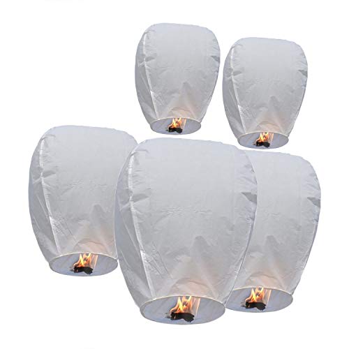 ILLUMINEW 20 Pack Sky Lanterns Wishing Lights, 100% Biodegradable Environmentally Paper Chinese Lanterns for Party, Birthday, New Years, Memorials, Wedding, Special Events Decorations