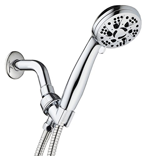 AquaDance High Pressure 6-Setting 3.5' Chrome Face Handheld Shower with Hose for the Ultimate Shower Experience! Officially Independently Tested to Meet Strict US Quality & Performance Standards!