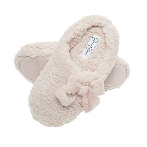 Jessica Simpson Women's Plush Marshmallow Slide On House Slipper Clog with Memory Foam, Pink, Small