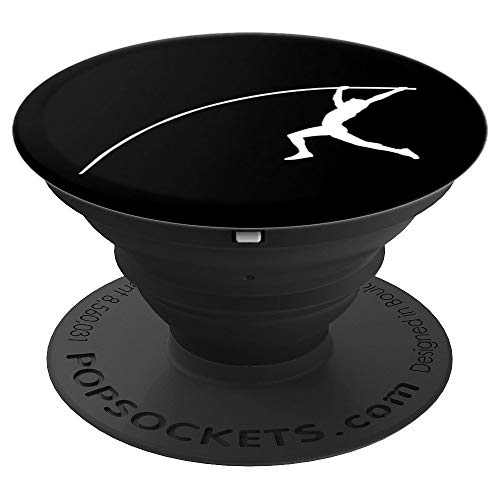 Silhouette Pole Vault Jumping Running Vaulter High Jumper PopSockets Grip and Stand for Phones and Tablets
