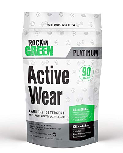 Rockin' Green Platinum Series Active Wear Laundry Detergent Powder, 45 oz. - All Natural, Biodegradable, and Eco-Friendly