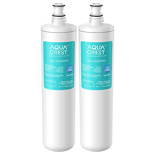 AQUACREST 3US-PF01 Under Sink Water Filter, Replacement for Filtrete Advanced 3US-PF01, 3US-MAX-F01H, 3US-PF01H, Delta RP78702, Manitowoc K-00337, K-00338 Water Filter (Pack of 2)